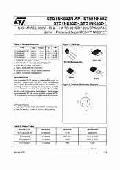 DataSheet STN1NK80Z pdf